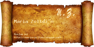 Maria Zoltán névjegykártya